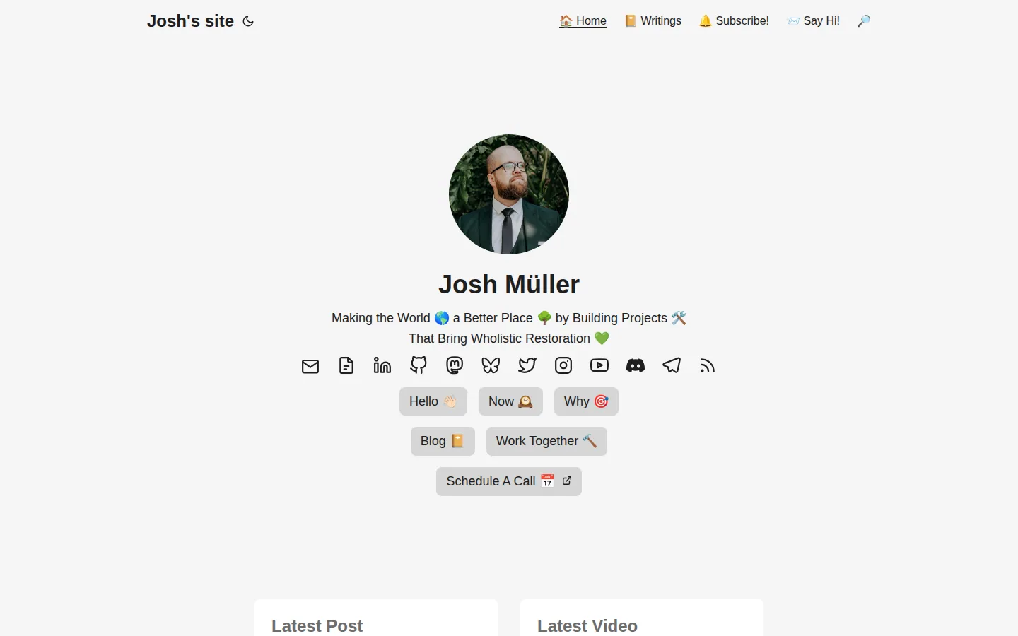 Screenshot of Josh Müller